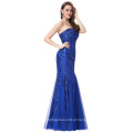 Grace Karin Strapless Sweetheart Royal Blue Tulle Netting Prom Mermaid Dress GK001031-1